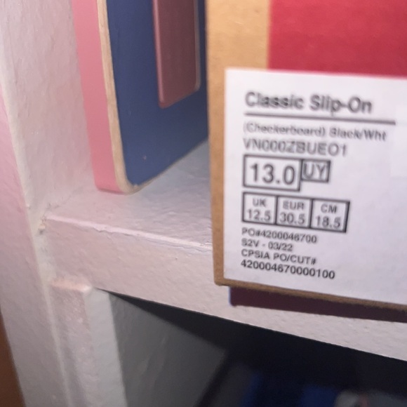 Vans size 13 Youth Classic Black and White Checkered Slip-on Shoes - Picture 5 of 5